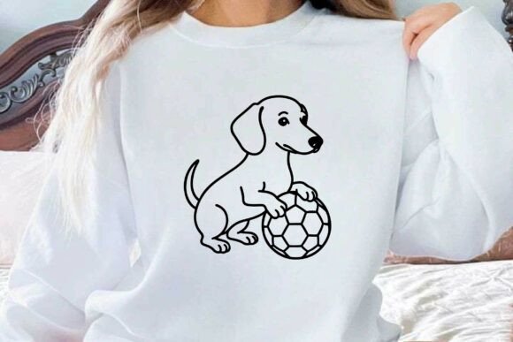 A Dachshund Soccer Clipart for Graphics & Illustrations