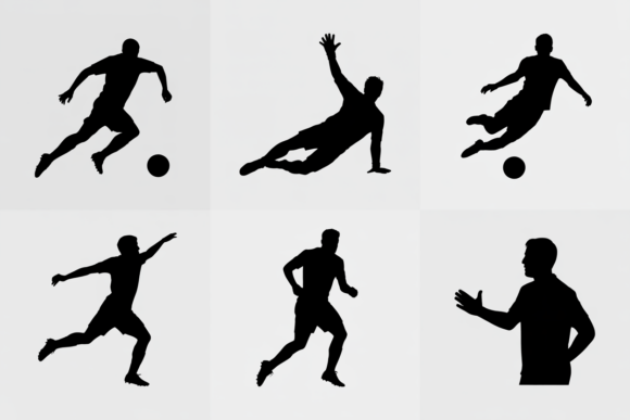 Evaluating Soccer Player Silhouettes SVG Clipart for Local Branding