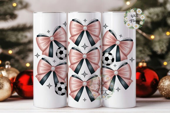 Girly Soccer Bows Graphics for Crafty Tumbler Wraps