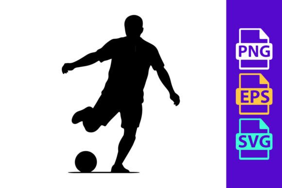 Soccer Player Silhouette Graphics for Sporty Illustrations